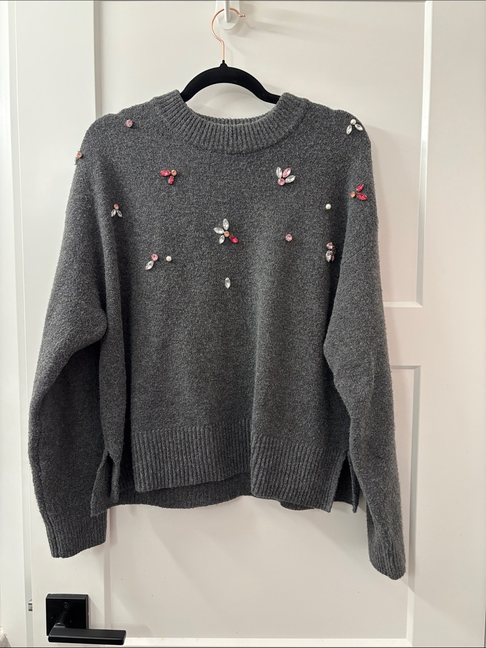 Embellished Gray Crewneck Sweater purchased from Reitmans